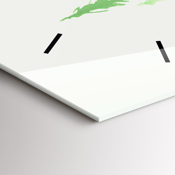 Ceas vertical de perete din sticlă Pictură verde de pădure