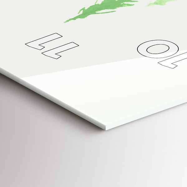 Ceas vertical de perete din sticlă Pictură verde de pădure