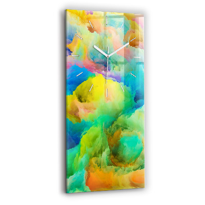 Ceas vertical de perete din sticlă Textura fractală