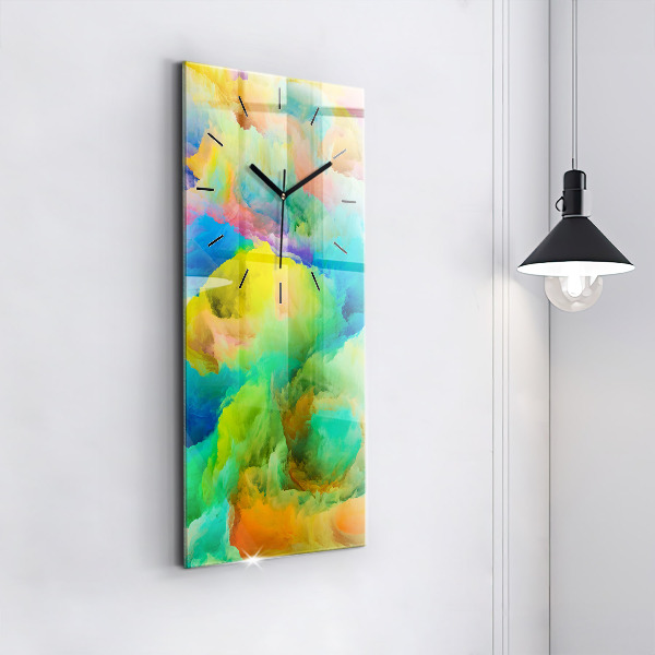Ceas vertical de perete din sticlă Textura fractală