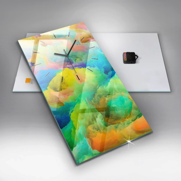 Ceas vertical de perete din sticlă Textura fractală