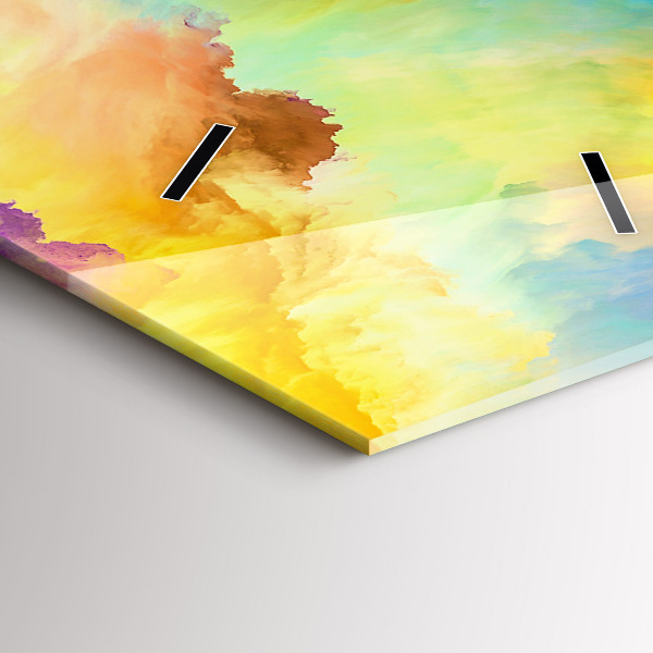 Ceas vertical de perete din sticlă Textura fractală