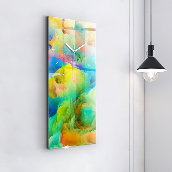 Ceas vertical de perete din sticlă Textura fractală