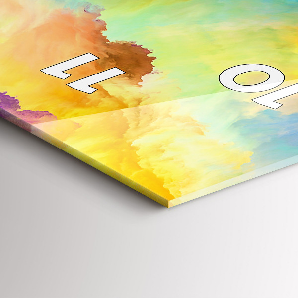 Ceas vertical de perete din sticlă Textura fractală