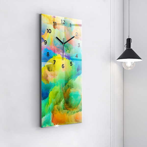 Ceas vertical de perete din sticlă Textura fractală