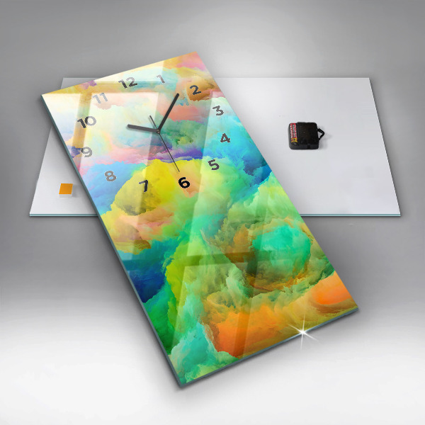 Ceas vertical de perete din sticlă Textura fractală