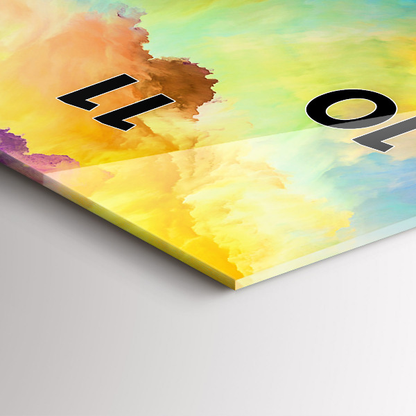 Ceas vertical de perete din sticlă Textura fractală