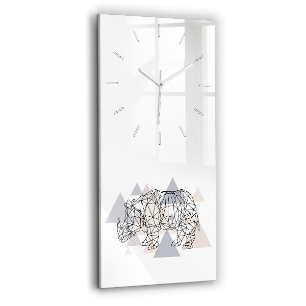 Ceas vertical de perete din sticlă Model geometric