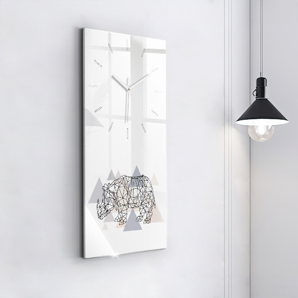Ceas vertical de perete din sticlă Model geometric