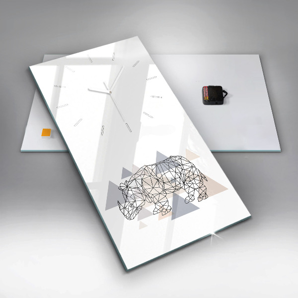 Ceas vertical de perete din sticlă Model geometric