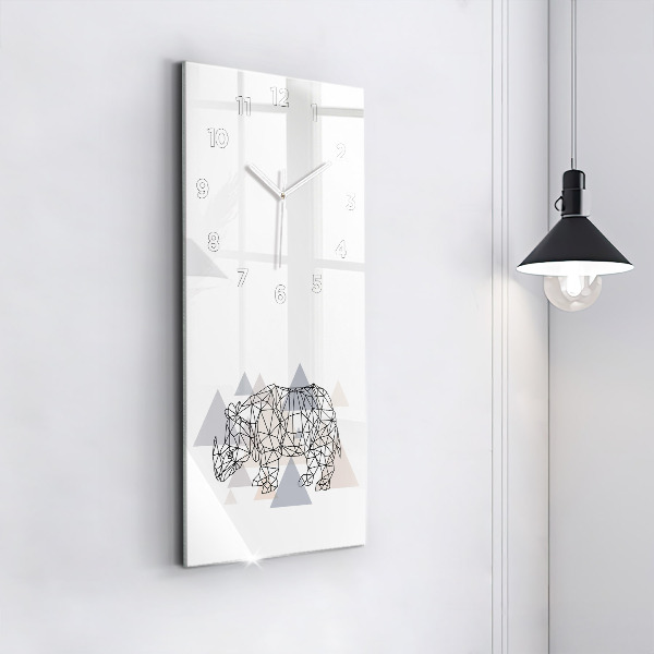 Ceas vertical de perete din sticlă Model geometric