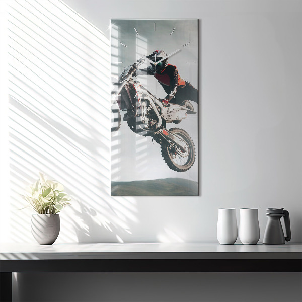 Ceas vertical de perete din sticlă Stilul motor Adrenalina