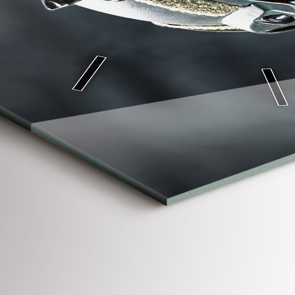 Ceas vertical de perete din sticlă Soldat cu o armă