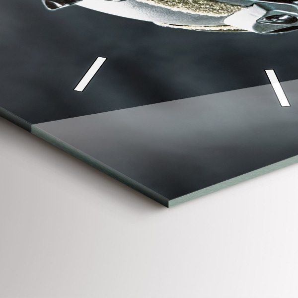 Ceas vertical de perete din sticlă Soldat cu o armă