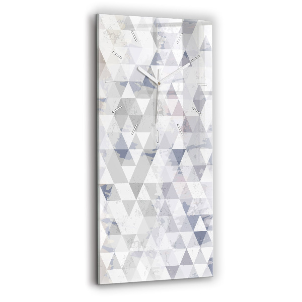 Ceas vertical de perete din sticlă Model geometric
