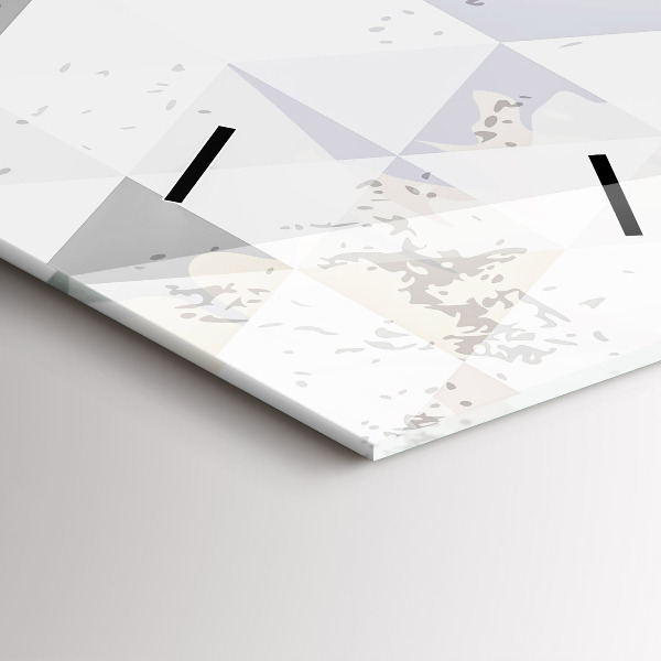 Ceas vertical de perete din sticlă Model geometric