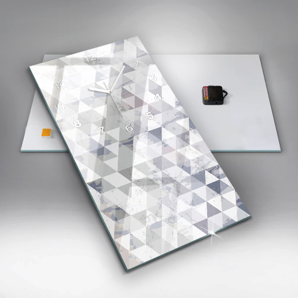 Ceas vertical de perete din sticlă Model geometric