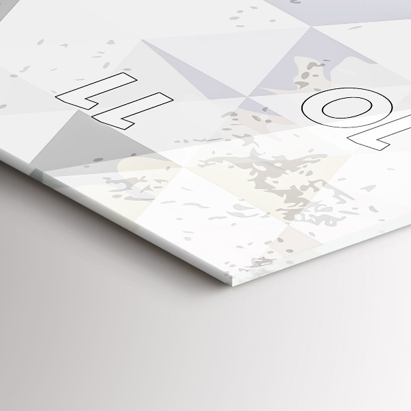 Ceas vertical de perete din sticlă Model geometric