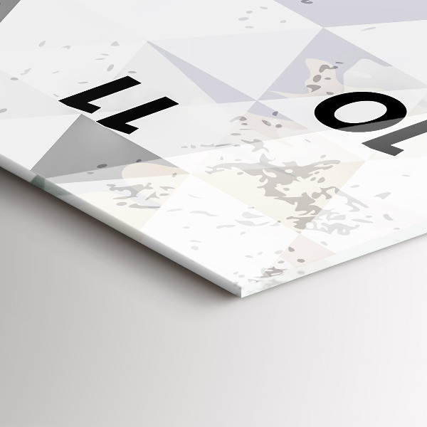 Ceas vertical de perete din sticlă Model geometric