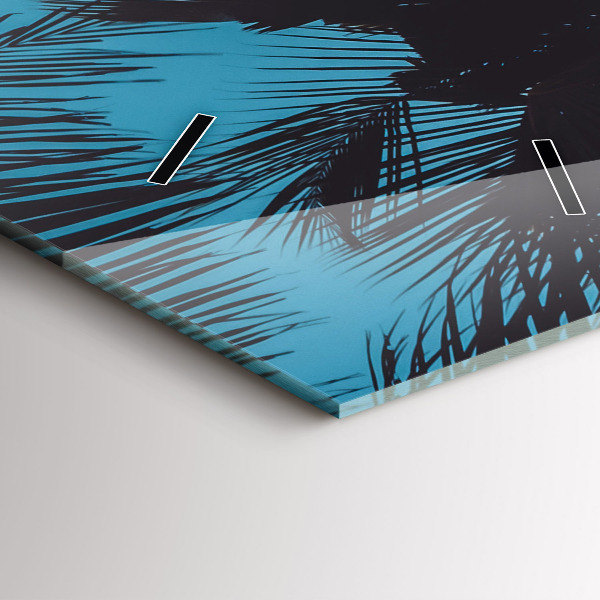 Ceas vertical de perete din sticlă Surfing pe plajă