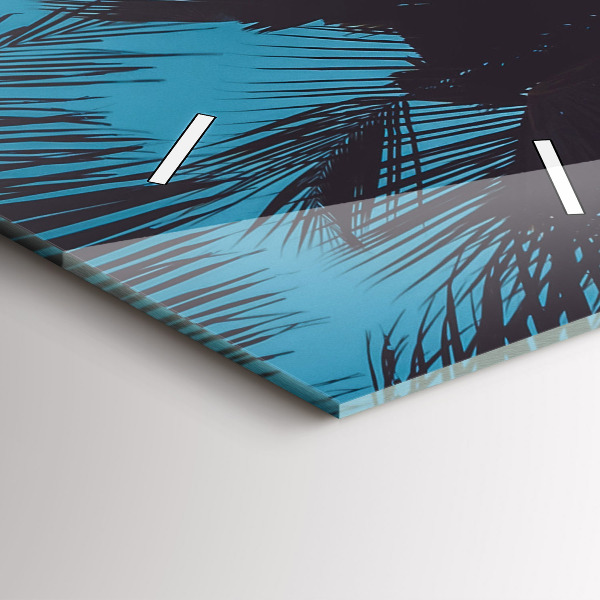 Ceas vertical de perete din sticlă Surfing pe plajă