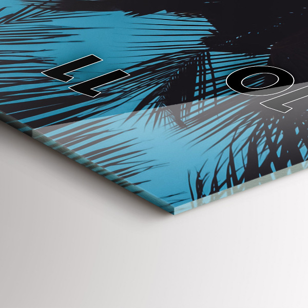 Ceas vertical de perete din sticlă Surfing pe plajă