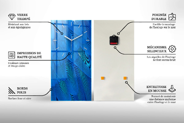 Ceas vertical de perete din sticlă Apus de soare din Maldive