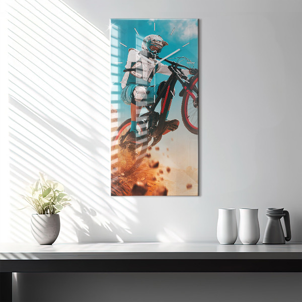 Ceas vertical de perete din sticlă Cascader și adrenalină