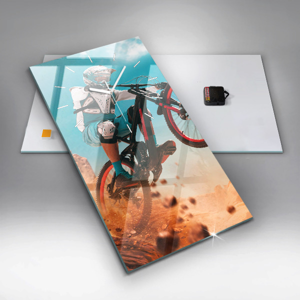 Ceas vertical de perete din sticlă Cascader și adrenalină