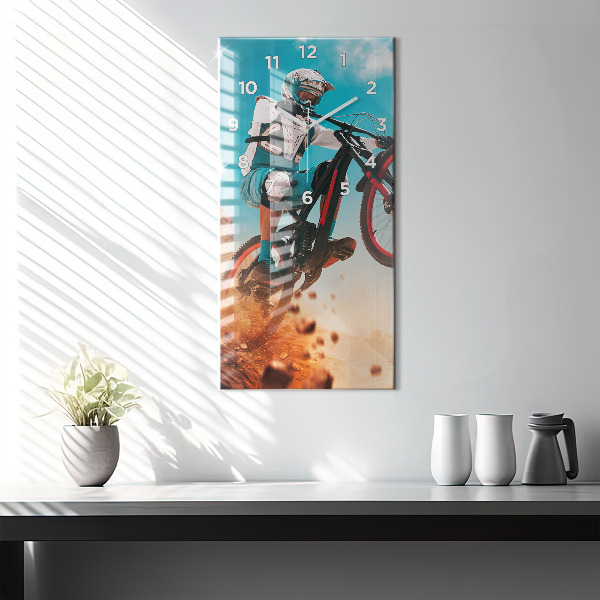 Ceas vertical de perete din sticlă Cascader și adrenalină