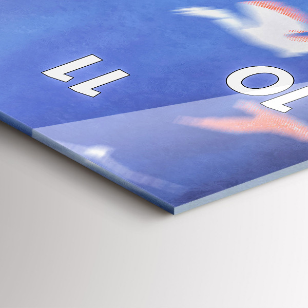 Ceas vertical de perete din sticlă Băiat cu aripi