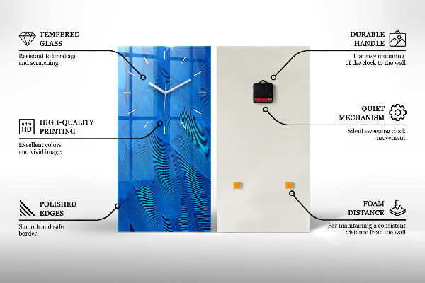 Ceas vertical de perete din sticlă Model fără sudură cu pisici