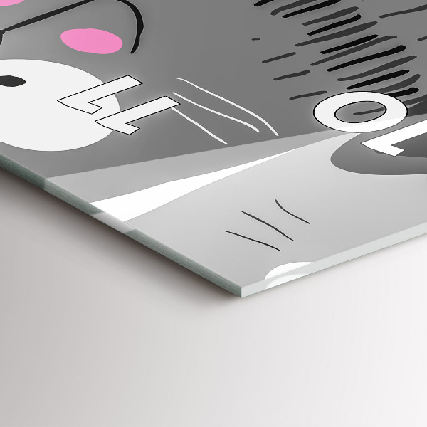 Ceas vertical de perete din sticlă Model fără sudură cu pisici