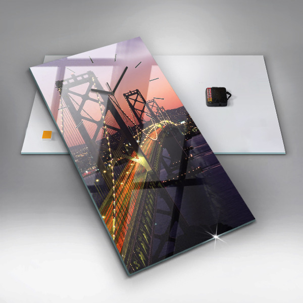 Ceas vertical de perete din sticlă Apus de soare din SUA