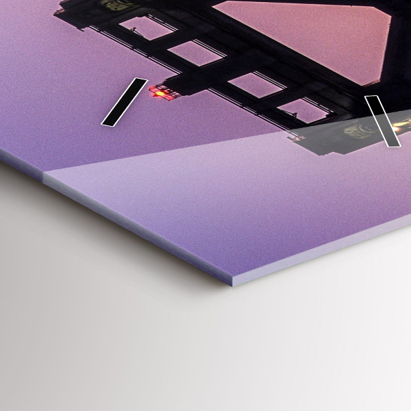 Ceas vertical de perete din sticlă Apus de soare din SUA