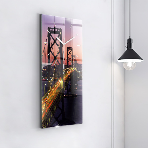 Ceas vertical de perete din sticlă Apus de soare din SUA