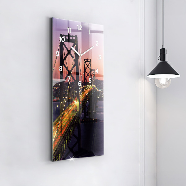 Ceas vertical de perete din sticlă Apus de soare din SUA