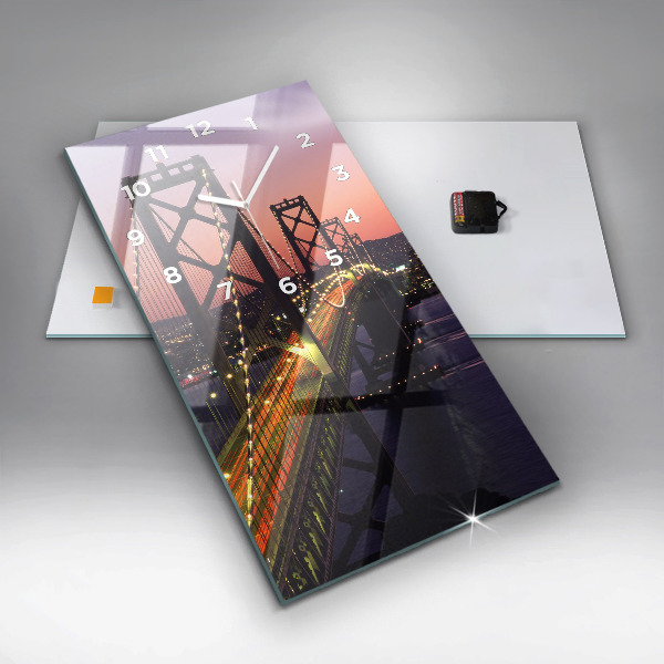 Ceas vertical de perete din sticlă Apus de soare din SUA