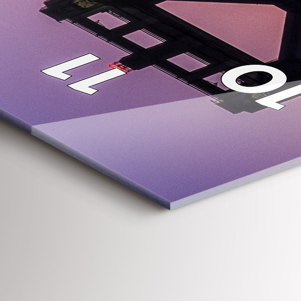 Ceas vertical de perete din sticlă Apus de soare din SUA