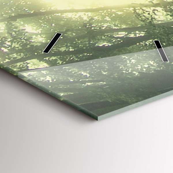 Ceas vertical de perete din sticlă Pădure cețoasă dimineața