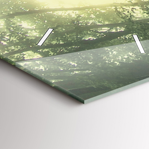 Ceas vertical de perete din sticlă Pădure cețoasă dimineața