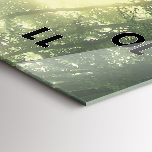 Ceas vertical de perete din sticlă Pădure cețoasă dimineața