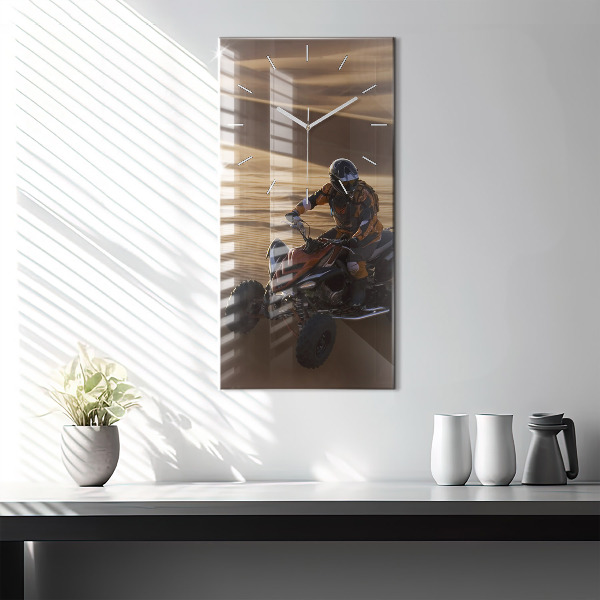 Ceas vertical de perete din sticlă Quad în deșert