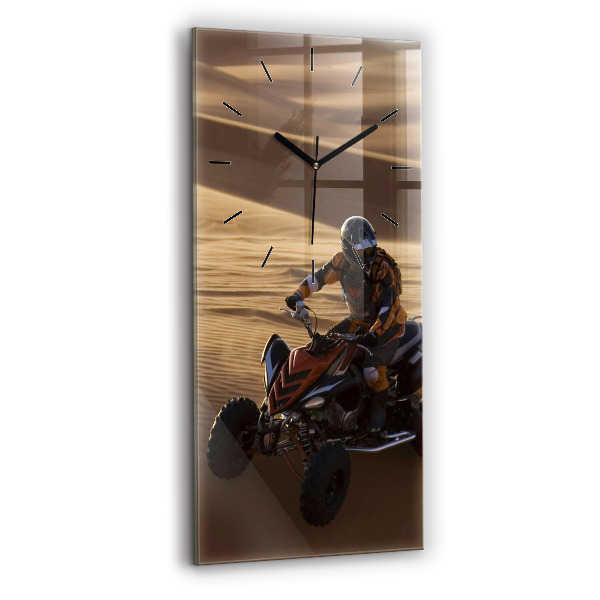 Ceas vertical de perete din sticlă Quad în deșert