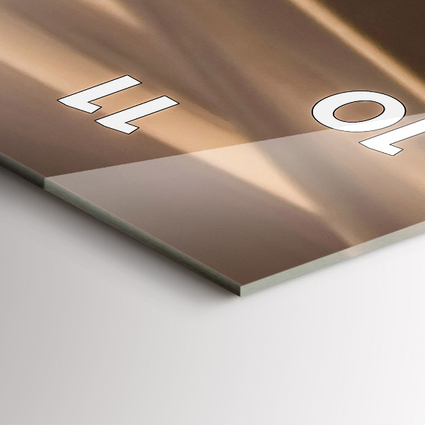 Ceas vertical de perete din sticlă Quad în deșert