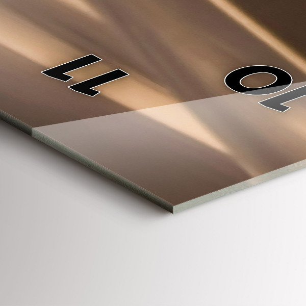 Ceas vertical de perete din sticlă Quad în deșert