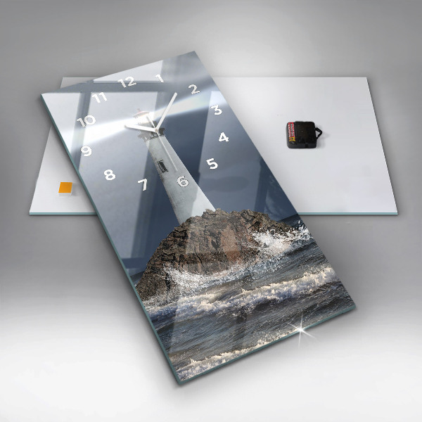 Ceas vertical de perete din sticlă Far