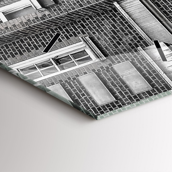 Ceas vertical de perete din sticlă Autobuz roșu cu etaj