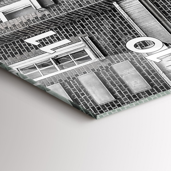 Ceas vertical de perete din sticlă Autobuz roșu cu etaj