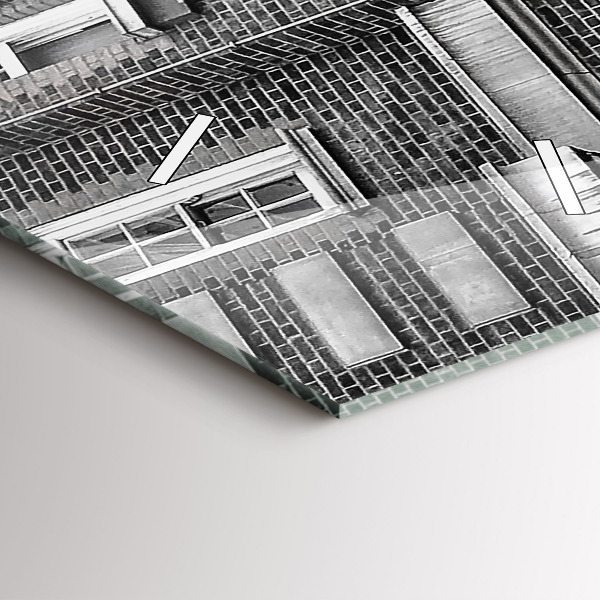 Ceas vertical de perete din sticlă Autobuz roșu cu etaj